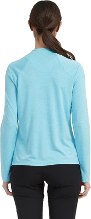 Bluza sport pentru femei, cu fermoar si buzunare, albastru deschis 2XL [3]