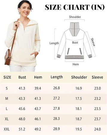 Bluza lejera, pulover tricotat, cu fermoar scurt pentru femei, Bej, marime 2XL [5]