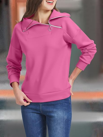 Bluza lejera pentru femei, top cu maneci lungi, roz XS [5]