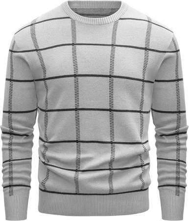 Bluze barbati - Bluza gri casual respirabila pentru barbati, pulover tricotat, M