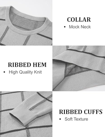 Bluza gri casual respirabila pentru barbati, pulover tricotat, M [4]