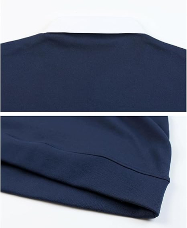 Bluza albastra lejera pentru barbati, cu maneci lungi, pulover cu decolteu camasa L [4]