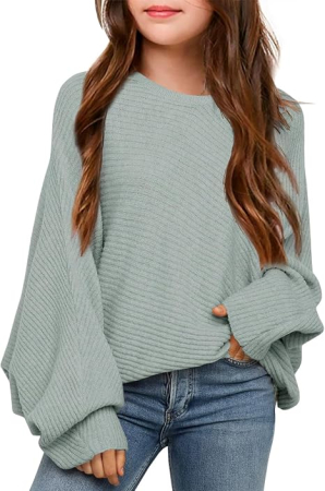 Bluze copii - Bluza gri lejera, pentru copii, cu maneci lungi, pulover casual 6-8 ani