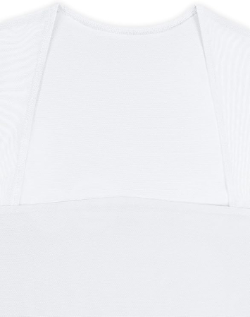 Bluza pe corp, body cu mânecă scurta pentru femei, umeri transparenti Alb 2XL [3]