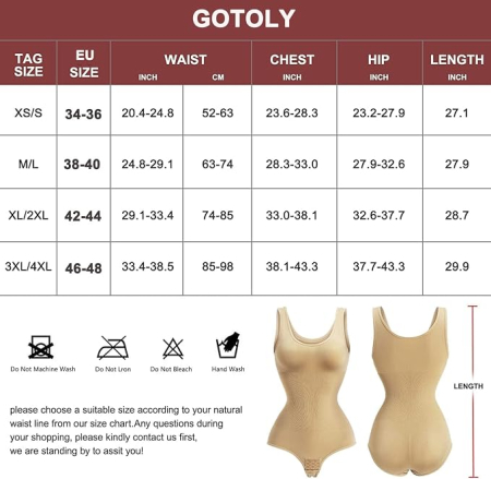 Body Modelator Damă Gotoly, Compresie Ușoară, Talie și Coapse, Efect Push-Up, XS-S [4]