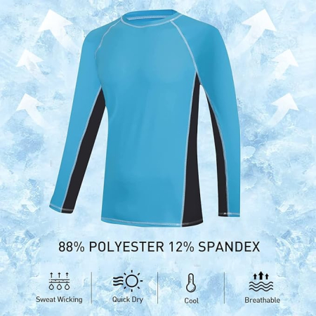 Bluza pe corp respirabila, pentru barbati, protectie UV, albastra 2XL [2]