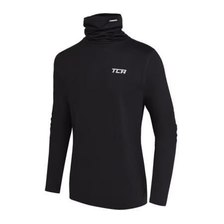 Bluze copii - Bluză Termică neagra Sport Băieți TCA, Mâneci Lungi, Guler Înalt, SuperThermal, 10-12 ani