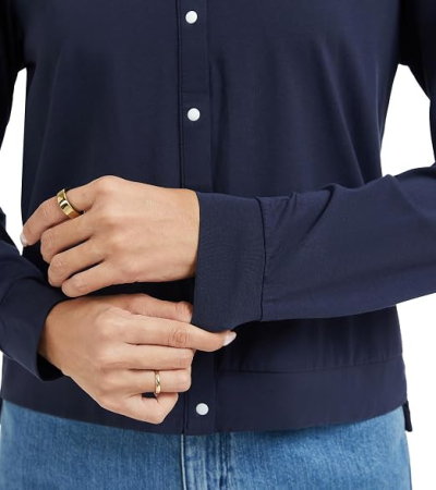 Bluza albastra lejera cu maneci lungi, cardigan de alaptare pentru femei, L [5]
