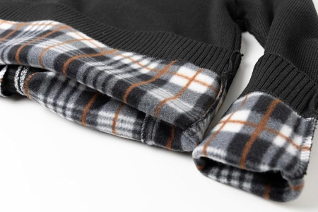 Bluza neagra lejera pentru barbati, cu maneci lungi, hanorac cu fermoar XL [6]