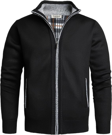 Bluze barbati - Bluza neagra lejera pentru barbati, cu maneci lungi, hanorac cu fermoar L