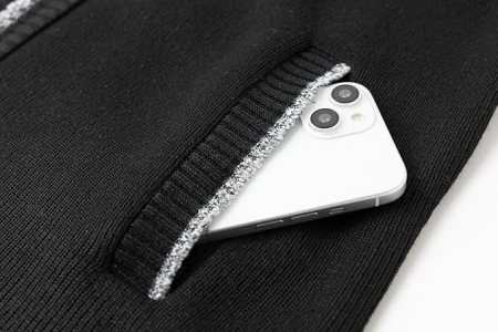 Bluza neagra lejera pentru barbati, cu maneci lungi, hanorac cu fermoar XL [5]