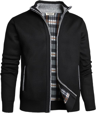 Bluza neagra lejera pentru barbati, cu maneci lungi, hanorac cu fermoar XL [1]