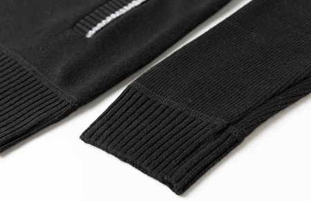 Bluza neagra lejera pentru barbati, cu maneci lungi, hanorac cu fermoar L [4]
