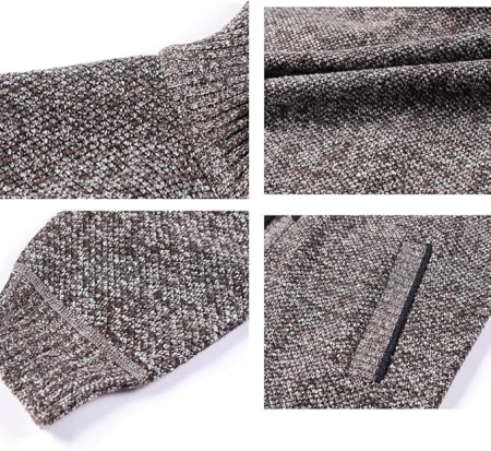 Bluza gri lejera pentru barbati, cu maneci lungi, hanorac cu fermoar M [4]
