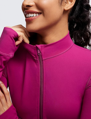 Bluza sport, cu maneca lunga,  cu fermoar, visinie L [3]