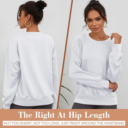 Bluza sport, cu maneca lunga, tivuri elastice, alba M [5]