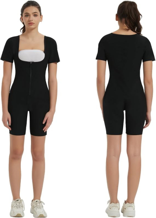 Costum de sport sauna pentru femei, fermoar, negru M [6]