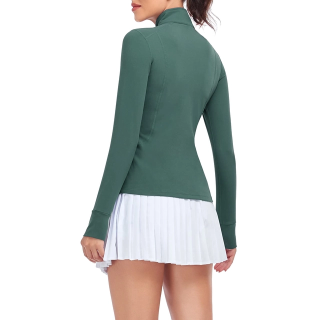 Bluza sport, cu maneca lunga, pe corp, verde XS [1]