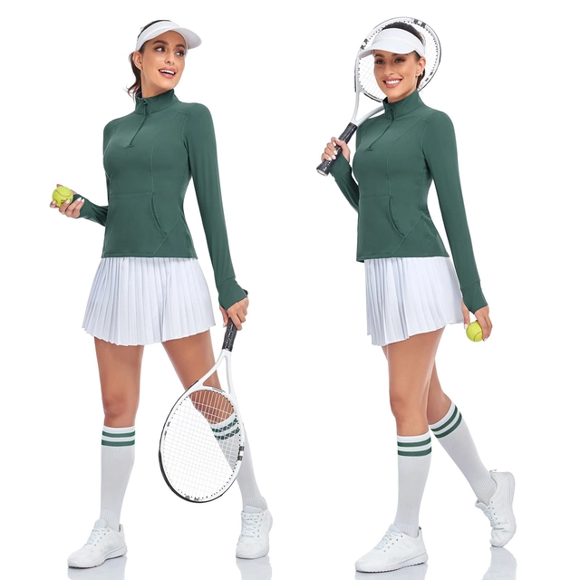 Bluza sport, cu maneca lunga, pe corp, verde XS [4]