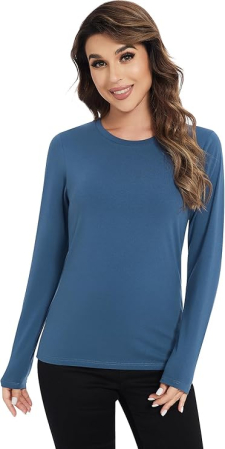 Bluze sport, cu maneca lunga, pe corp, negru/albastru/roșu, M, set 3 buc [1]