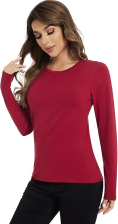 Bluze sport, cu maneca lunga, pe corp, negru/albastru/roșu, M, set 3 buc [2]