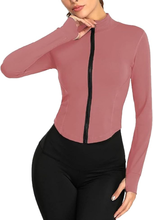 BLUZE FEMEI - Bluza sport, cu maneca lunga, pe corp, Roz XL