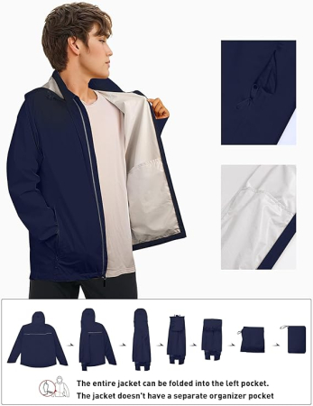 Bluza sport impermeabila pentru barbati, culoare albastru XL [5]