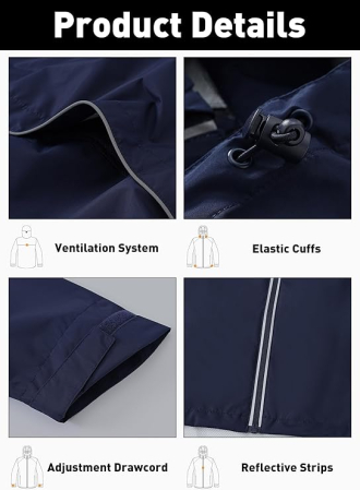 Bluza sport impermeabila pentru barbati, culoare albastru XL [3]