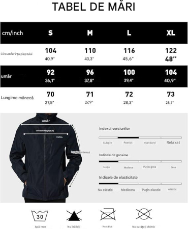 Bluza sport impermeabila pentru barbati, culoare negru S [6]