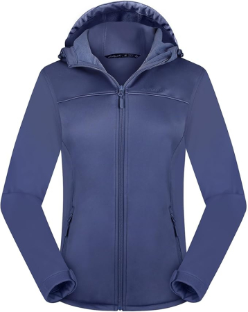 Geci si Veste dama - Jacheta albastra sport impermeabila pentru femei, captusita flee, respirabila, 2XL