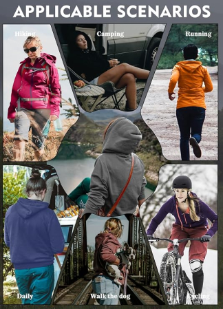 Jacheta albastra sport impermeabila pentru femei, captusita flee, respirabila, 2XL [6]
