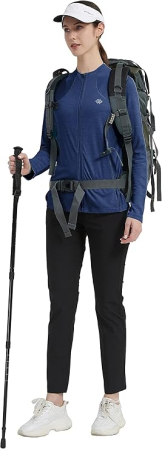 Bluza sport pentru femei, cu fermoar si buzunare, albastru inchis XS [5]