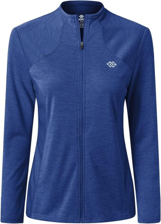 BLUZE FEMEI - Bluza sport pentru femei, cu fermoar si buzunare, albastru inchis XS