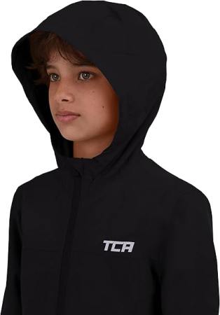 Bluza sport impermeabila pentru baieti, pentru alergare, neagra 8-10 ani [2]