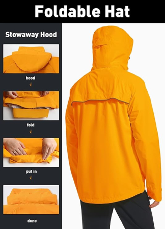 Bluza sport impermeabila pentru barbati, culoare portocaliu reflectorizant L [3]