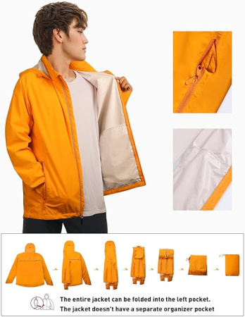 Bluza sport impermeabila pentru barbati, culoare galben reflectorizant L [6]