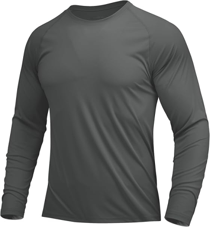 Bluze barbati - Bluza sport respirabila pentru barbati, pe corp, protectie UV, gri inchis 3XL