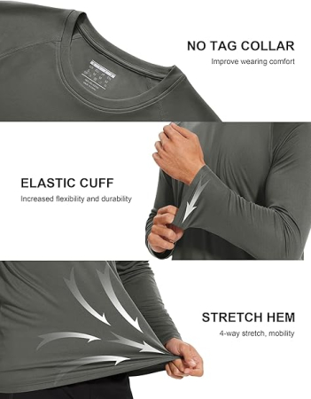 Bluza sport respirabila pentru barbati, pe corp, protectie UV, gri inchis 3XL [3]