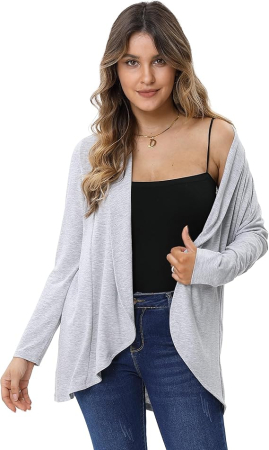 Bluza subtire cu maneci lungi, cardigan pentru femei, Gri L [2]