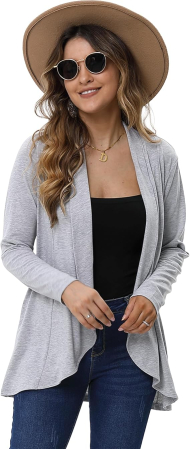 Bluza subtire cu maneci lungi, cardigan pentru femei, Gri L [1]