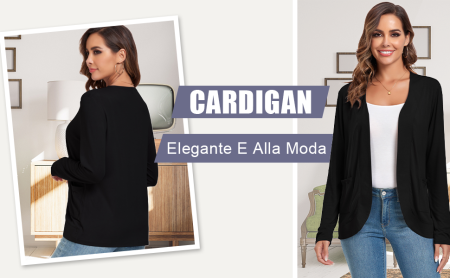 Bluza subtire cu maneci lungi, cardigan pentru femei, Albastru S [1]