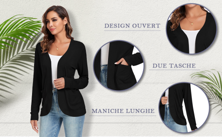 Bluza subtire cu maneci lungi, cardigan pentru femei, Albastru S [2]