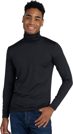 Bluze barbati - Bluza termica lejera pentru barbati, cu maneci lungi si guler inalt, gri inchis S