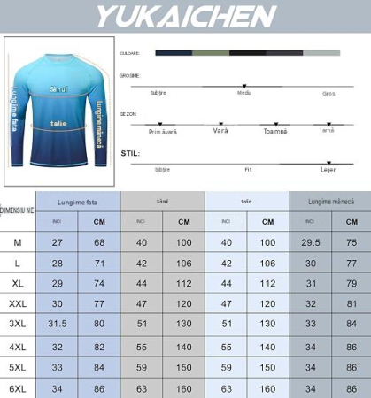 Bluza termica lejera pentru barbati, cu maneci lungi, albastru 2XL [5]