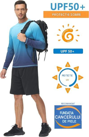 Bluza termica lejera pentru barbati, cu maneci lungi, albastru 2XL [2]