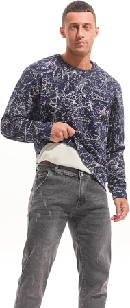 Bluza termica lejera pentru barbati, cu maneci lungi, pulover gri L [5]