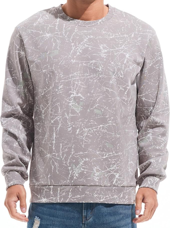 Bluze barbati - Bluza termica lejera pentru barbati, cu maneci lungi, pulover gri 3XL