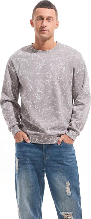 Bluza termica lejera pentru barbati, cu maneci lungi, pulover gri 3XL [3]