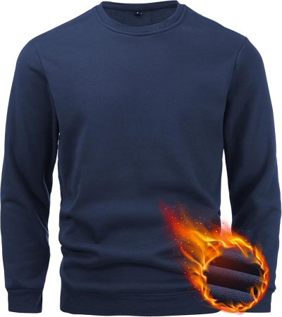 Bluze barbati - Bluza termica lejera pentru barbati, cu maneci lungi, pulover albastru L