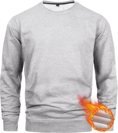 Bluze barbati - Bluza termica lejera pentru barbati, cu maneci lungi, pulover gri 2XL